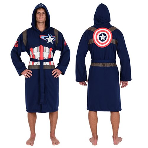 Marvel Captain America Blue Jersey Bathrobe